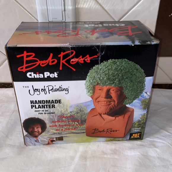 Bob Ross Chia Pet Joy of Painting bust statue gift Collectible NEW Rare ART FUN - Picture 3 of 3